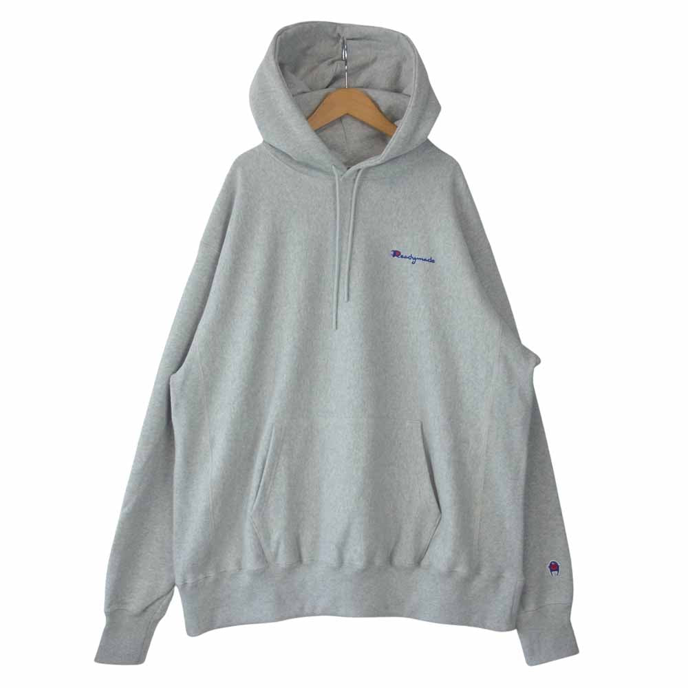READY MADE レディメイド RE-CO-GR-00-00-196 HOODIE チャンピオンオマージュロゴ フーディー グレー系 L【極上美品】【中古】