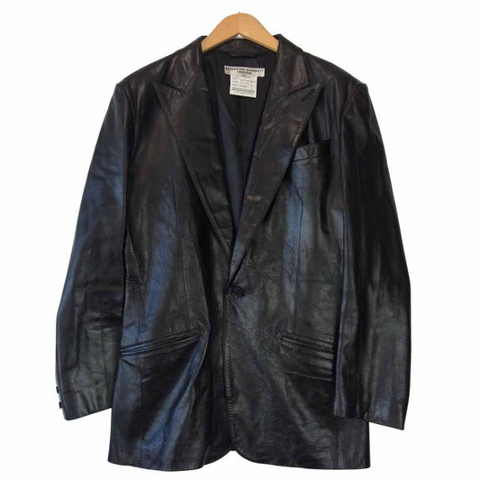 KATHARINE HAMNETT キャサリン・ハムネット シープレザー 1B テーラード ジャケット ブラック系 L【中古】