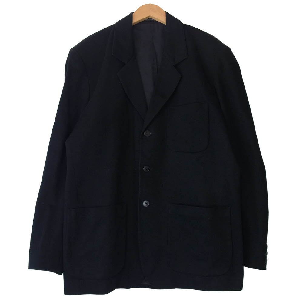 agnes b. アニエスベー homme オム フランス製 国内正規 起毛コットン 3B テーラード ジャケット ブラック系 52【中古】