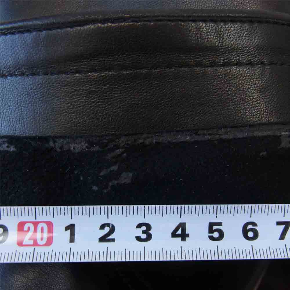 agnes b. アニエスベー homme オム フランス製 国内正規 ボタンフライ ラムレザー パンツ ブラック系 40【中古】