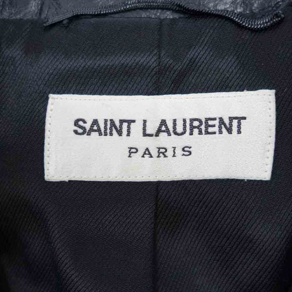 SAINT LAURENT サンローラン エディ期 16SS 430722 YC1AB MADE IN ITALY L01 カーフ レザー ダブルライダース ブラック系 46【美品】【中古】