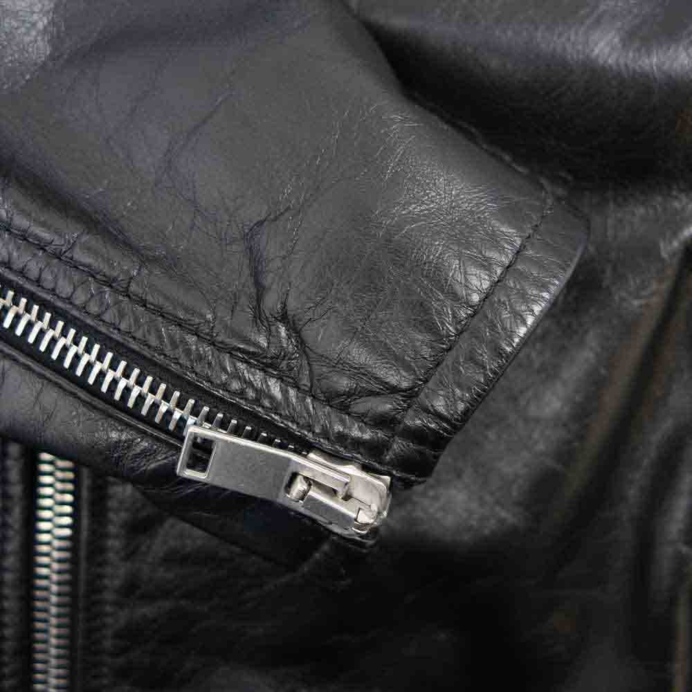 SAINT LAURENT サンローラン エディ期 16SS 430722 YC1AB MADE IN ITALY L01 カーフ レザー ダブルライダース ブラック系 46【美品】【中古】
