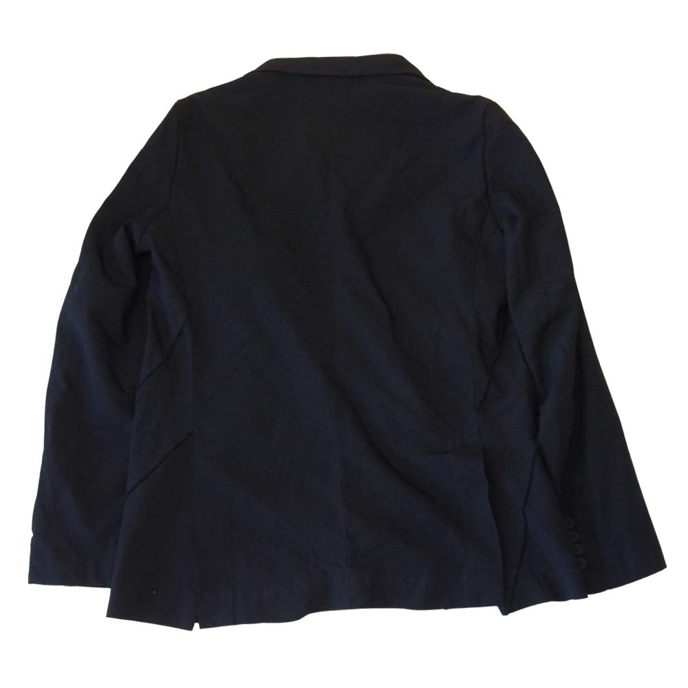 COMME des GARCONS コムデギャルソン HOMME DEUX オムドゥ 20SS DE-J055 エステル製品染め バイアス切替 テーラードジャケット ネイビー系 S【美品】【中古】