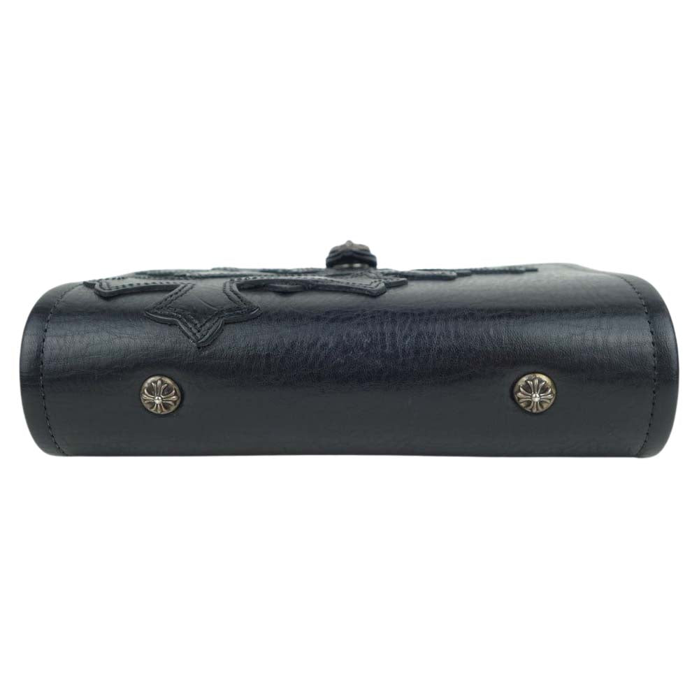 CHROME HEARTS クロムハーツ（原本無） AGENDA FRNT4CEMECROSS アジェンダ セメタリークロスパッチ レザー 手帳カバー ブラック系【中古】