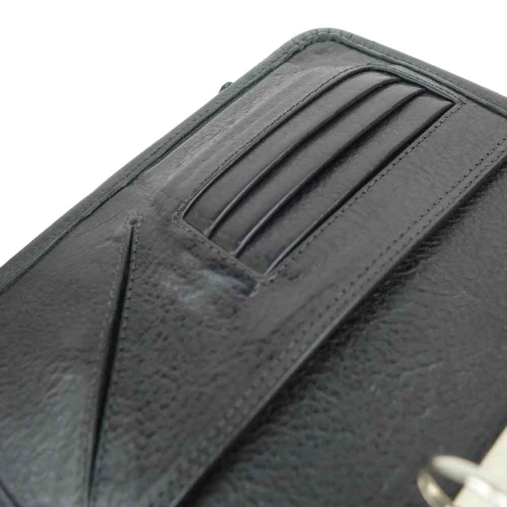 CHROME HEARTS クロムハーツ（原本無） AGENDA FRNT4CEMECROSS アジェンダ セメタリークロスパッチ レザー 手帳カバー ブラック系【中古】