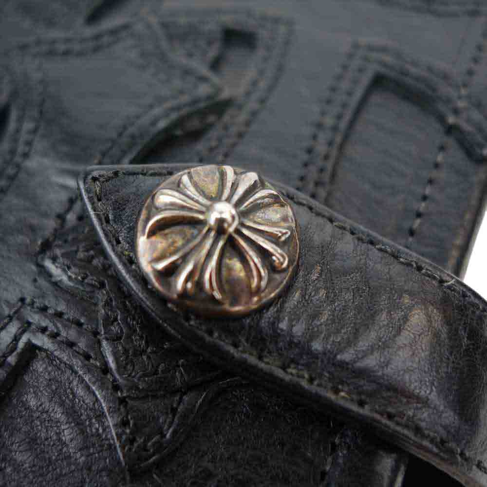 CHROME HEARTS クロムハーツ（原本無） AGENDA FRNT4CEMECROSS アジェンダ セメタリークロスパッチ レザー 手帳カバー ブラック系【中古】