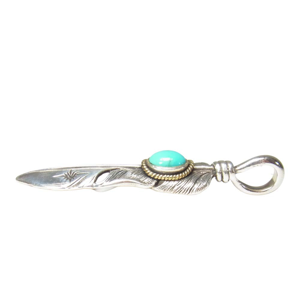 SAAD サード ターコイズ 太陽神 フェザー ペンダント トップ シルバー