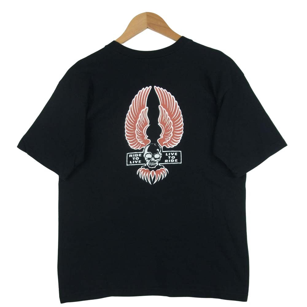 TENDERLOIN テンダーロイン T-TEE 1 RIDE TO LIVE プリント 半袖 Tシャツ コットン ブラック系 M【中古】