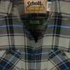 DELUXE デラックス SCHOTT ショット ヘビーネル 長袖 チェック シャツ コットン 中国製 グレー系 M【中古】