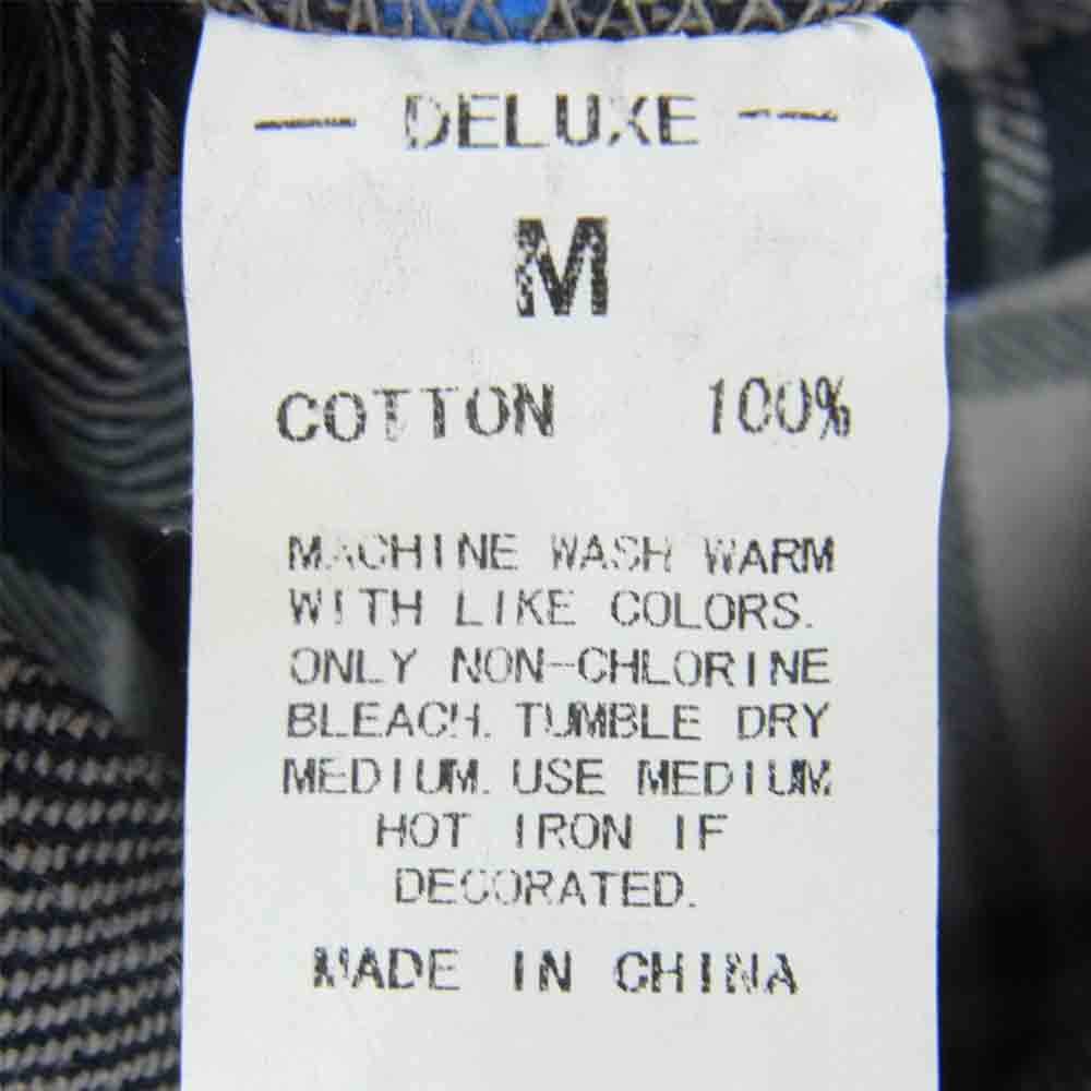 DELUXE デラックス SCHOTT ショット ヘビーネル 長袖 チェック シャツ コットン 中国製 グレー系 M【中古】