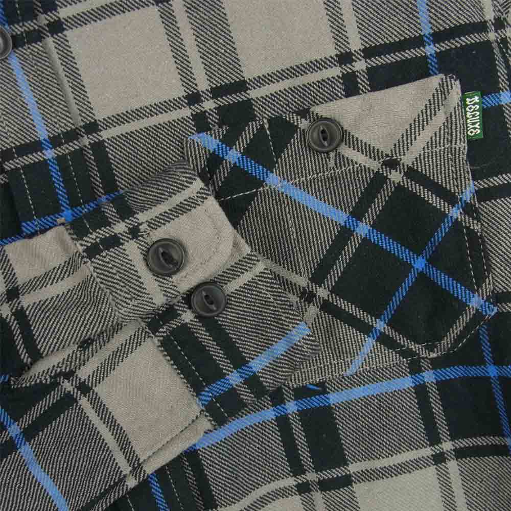 DELUXE デラックス SCHOTT ショット ヘビーネル 長袖 チェック シャツ コットン 中国製 グレー系 M【中古】