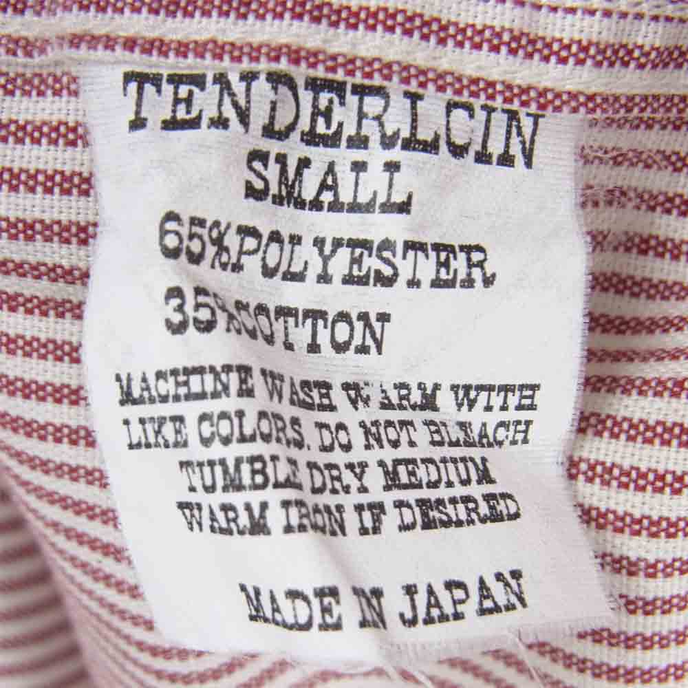 TENDERLOIN テンダーロイン T-STRIPE WORK SHT S/S ストライプ 半袖 ワーク シャツ コットン 日本製 レッド系 ホワイト系【中古】