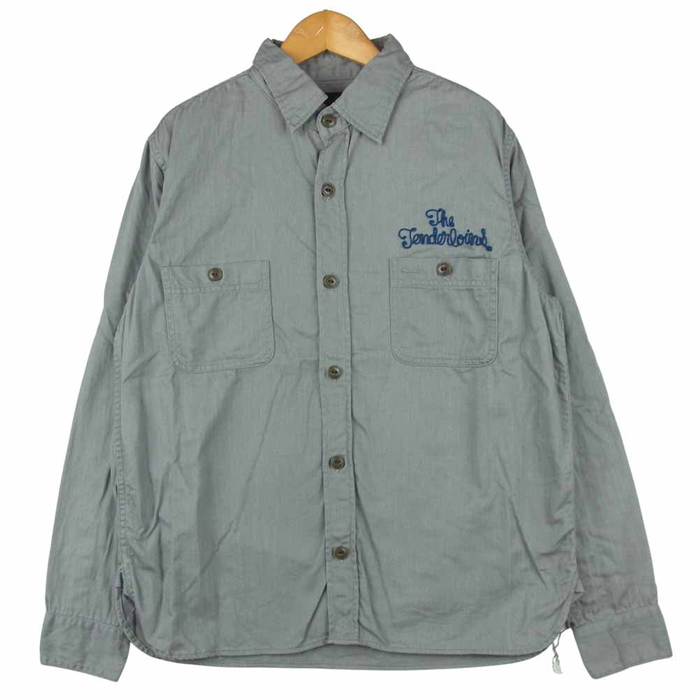 TENDERLOIN テンダーロイン T-HERRINGBONE WORK SHT ヘリンボーン 長袖 ワーク シャツ コットン グレー系 S【中古】