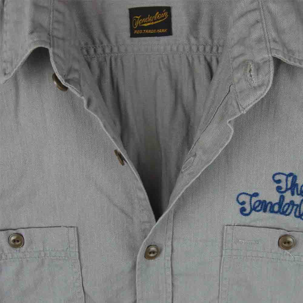 TENDERLOIN テンダーロイン T-HERRINGBONE WORK SHT ヘリンボーン 長袖 ワーク シャツ コットン グレー系 S【中古】