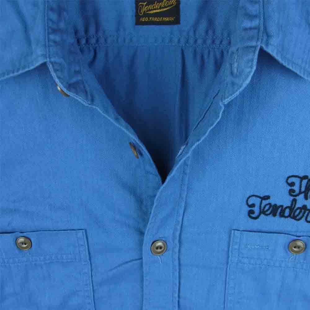 TENDERLOIN テンダーロイン T-HERRINGBONE WORK SHT ヘリンボーン 長袖 ワーク シャツ ブルー系 S【中古】