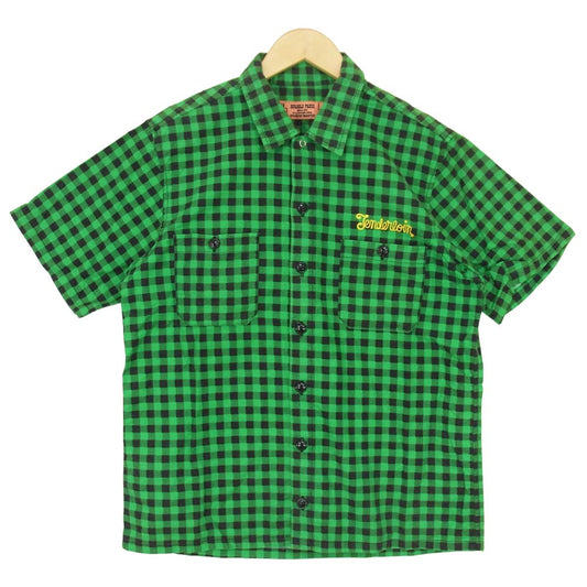 TENDERLOIN テンダーロイン T-PRINT FLANNEL SHT CHECK S/S フランネル グリーン系 S【中古】