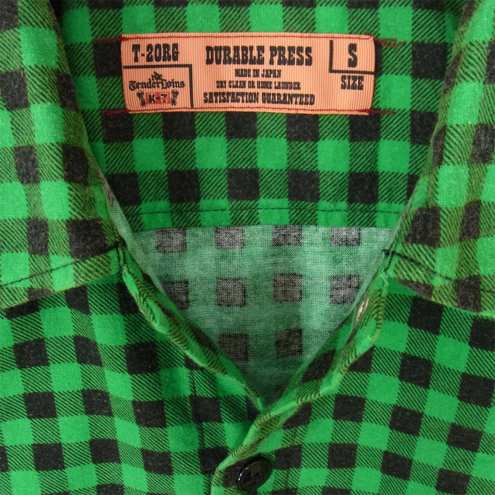 TENDERLOIN テンダーロイン T-PRINT FLANNEL SHT CHECK S/S フランネル グリーン系 S【中古】