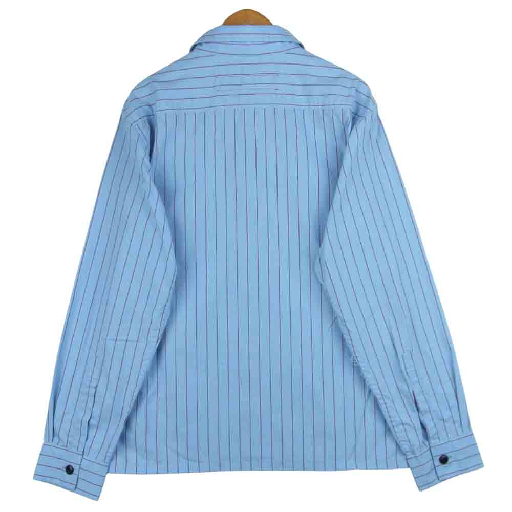 TENDERLOIN テンダーロイン T-STRIPE WORK SHT L/S ストライプ 長袖 ワーク シャツ ライトブルー系 XS【中古】