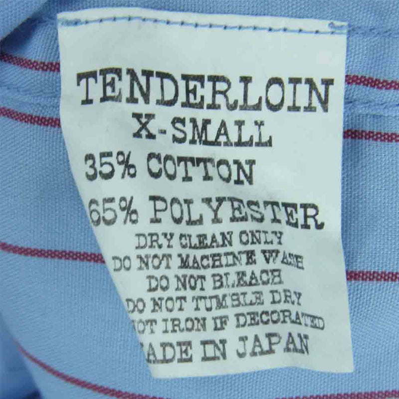 TENDERLOIN テンダーロイン T-STRIPE WORK SHT L/S ストライプ 長袖 ワーク シャツ ライトブルー系 XS【中古】
