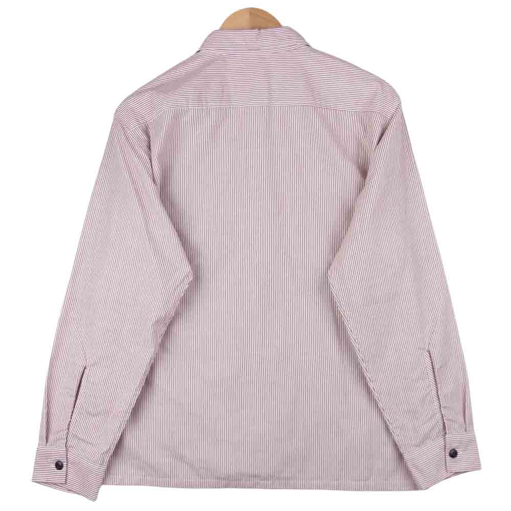 TENDERLOIN テンダーロイン T-STRIPE WORK SHT L/S ストライプ 長袖 ワーク シャツ レッド系 ホワイト系 S【中古】