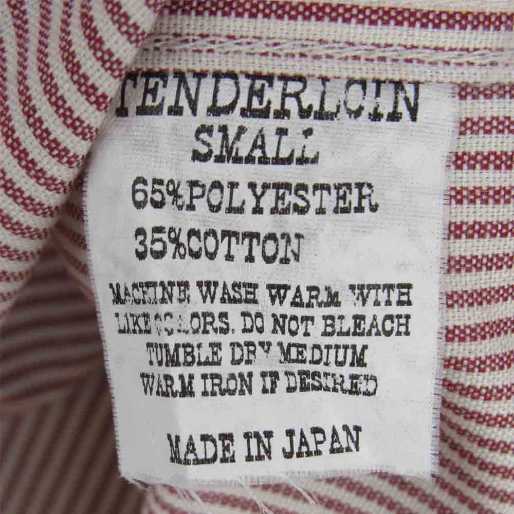 TENDERLOIN テンダーロイン T-STRIPE WORK SHT L/S ストライプ 長袖 ワーク シャツ レッド系 ホワイト系 S【中古】