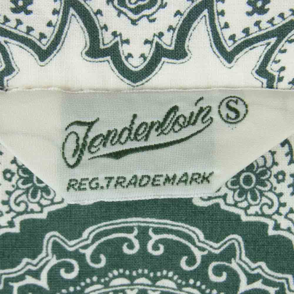 TENDERLOIN テンダーロイン T-PAISELY SHT L/S ペイズリー 長袖 シャツ 日本製 グリーン系 S【中古】