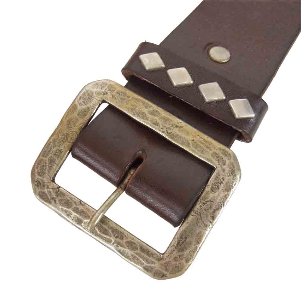 TENDERLOIN テンダーロイン × HTC T-STUDS BELT スタッズ ブラウン系 M【中古】