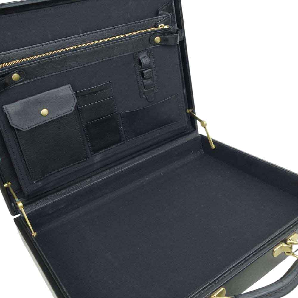 PORTER ポーター レザー アタッシュ ケース ブラック系【中古】