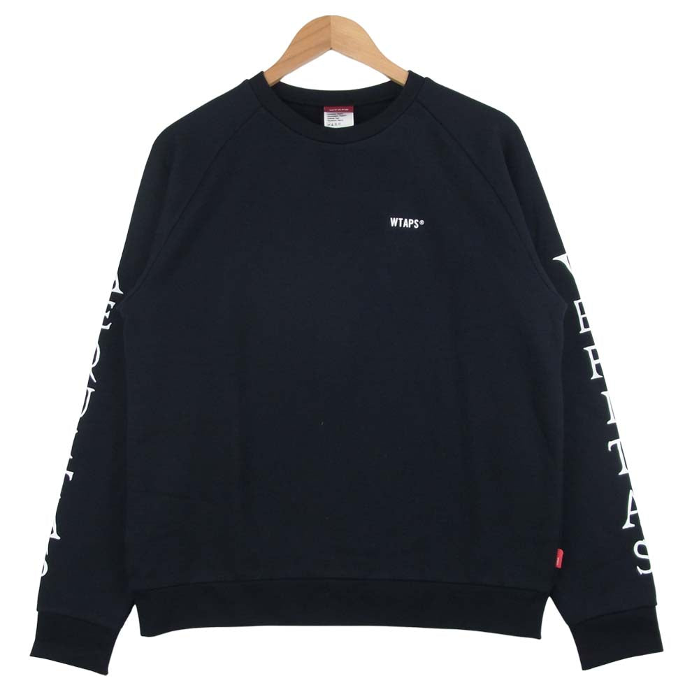 WTAPS ダブルタップス AEQVIYAS VERITAS CREWNECK スウェット トレーナー コットン 日本製 ブラック系 S【中古】