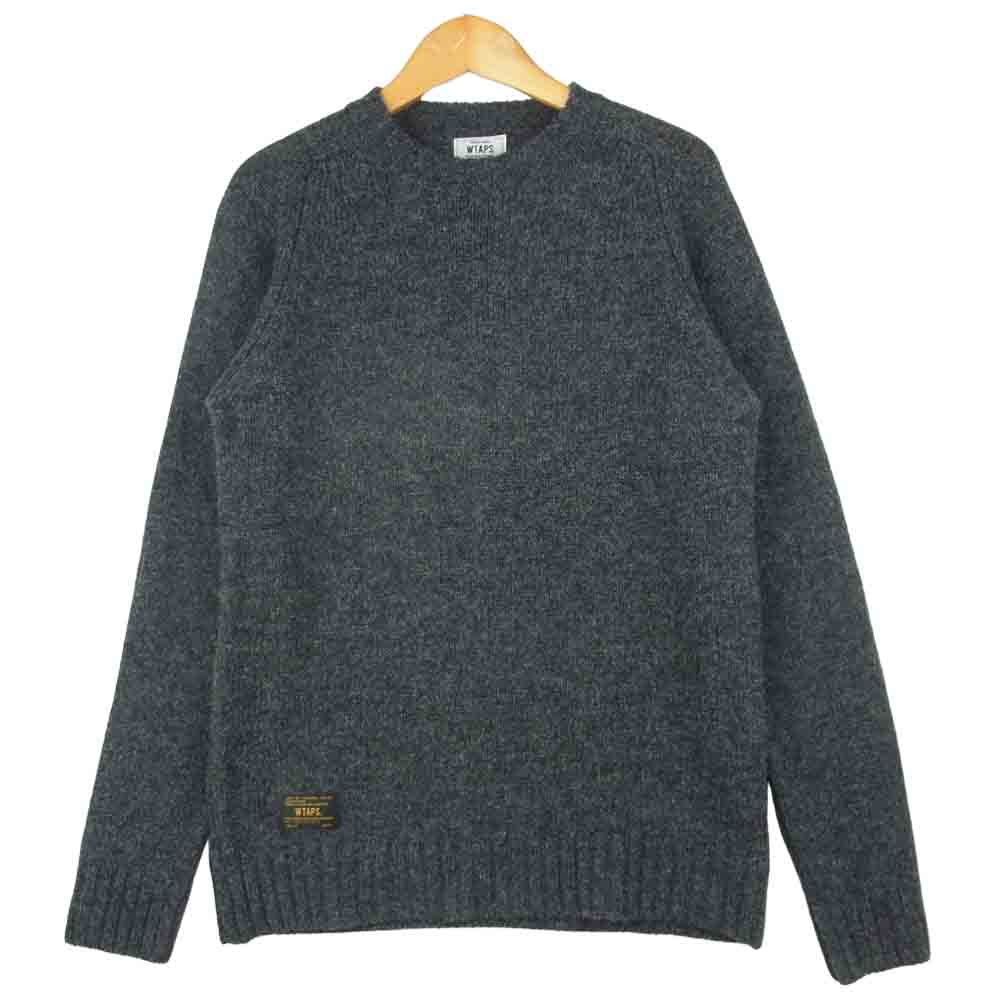 WTAPS ダブルタップス 14aw 142madt-knmoi DECK CREW-C SWEATER ウール セーター ニット グレー系 S【中古】
