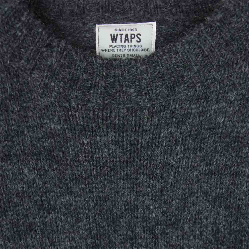 WTAPS ダブルタップス 14aw 142madt-knmoi DECK CREW-C SWEATER ウール セーター ニット グレー系 S【中古】