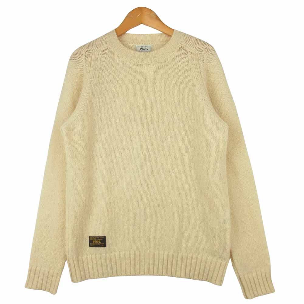 WTAPS ダブルタップス 14aw 142madt-knm01 DECK CREW-C SWEATER ウール ニット セーター クリーム系 S【中古】