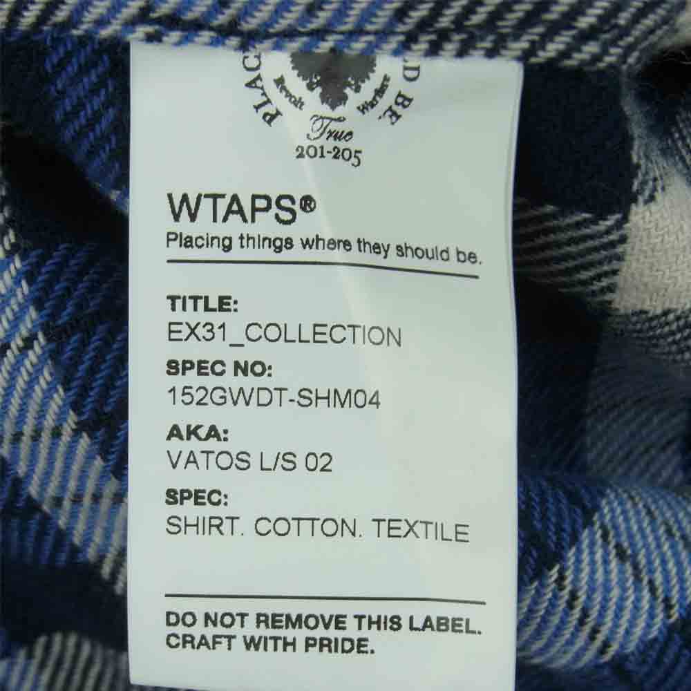 WTAPS ダブルタップス 15AW 152gwdt-shm04 VATOS L/S 02 SHIRT COTTON TEXTILE 長袖 シャツ ブルー系 S【中古】