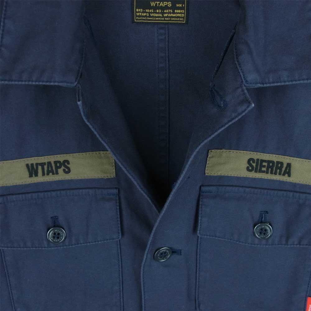 WTAPS ダブルタップス 15AW 152gwdt-shm02 BUDS L/S SHIRT COTTON SATIN 長袖 シャツ ネイビー系【中古】