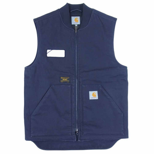 WTAPS ダブルタップス 15aw 152vhctd-jkm04 ×CARHARTT VEST COTTON CANVAS DEARBORN ベスト ネイビー系 S【中古】