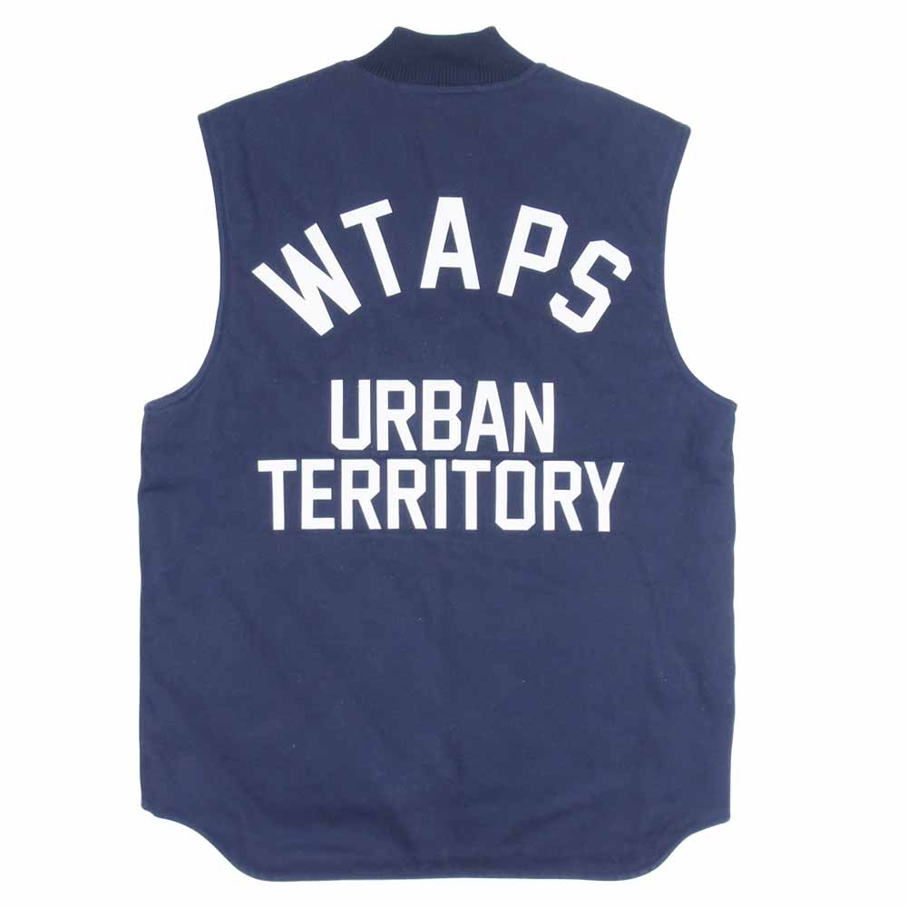 WTAPS ダブルタップス 15aw 152vhctd-jkm04 ×CARHARTT VEST COTTON CANVAS DEARBORN ベスト ネイビー系 S【中古】
