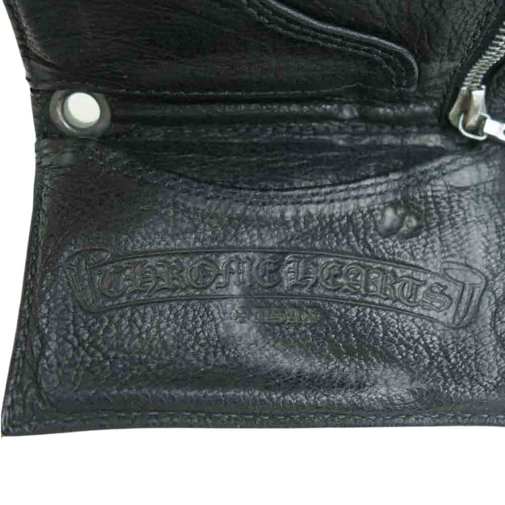 CHROME HEARTS クロムハーツ（原本無） 3 FOLD フォールド クロスボールボタン ウォレット ブラック系【中古】