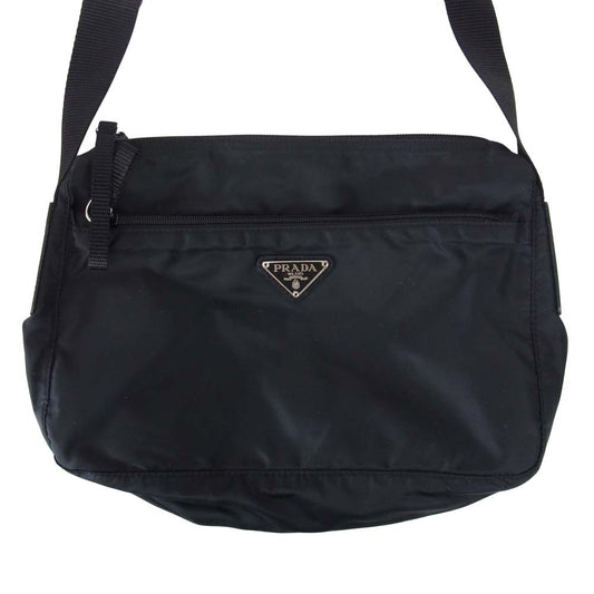PRADA プラダ B10140  ロング ショルダー ナイロン バッグ ブラック系【中古】