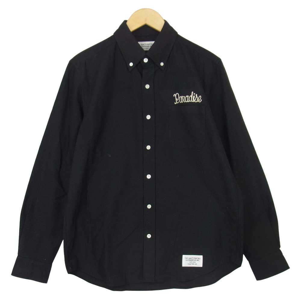 WACKO MARIA ワコマリア 胸刺? ボタンダウン ブラック系 L【中古】