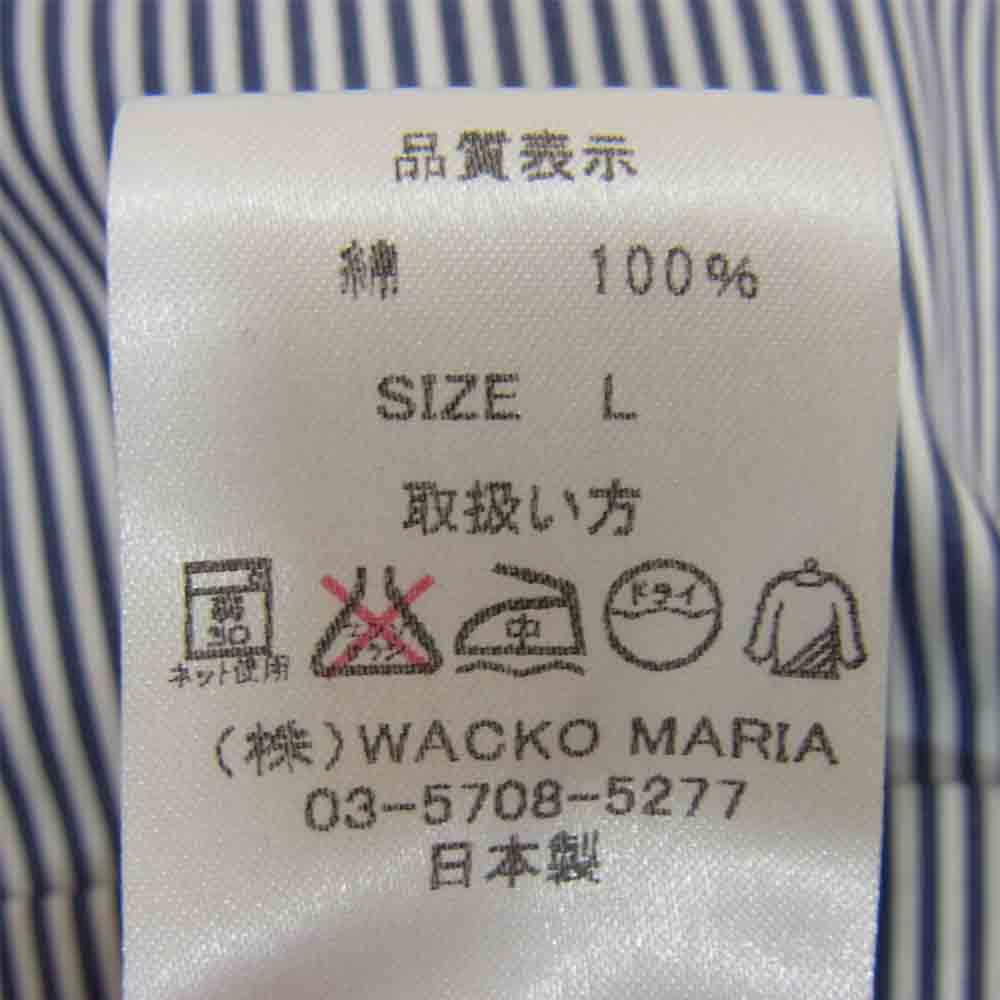 WACKO MARIA ワコマリア TESSITURA MONTI ストライプ ボタンダウン ブルー系 L【中古】
