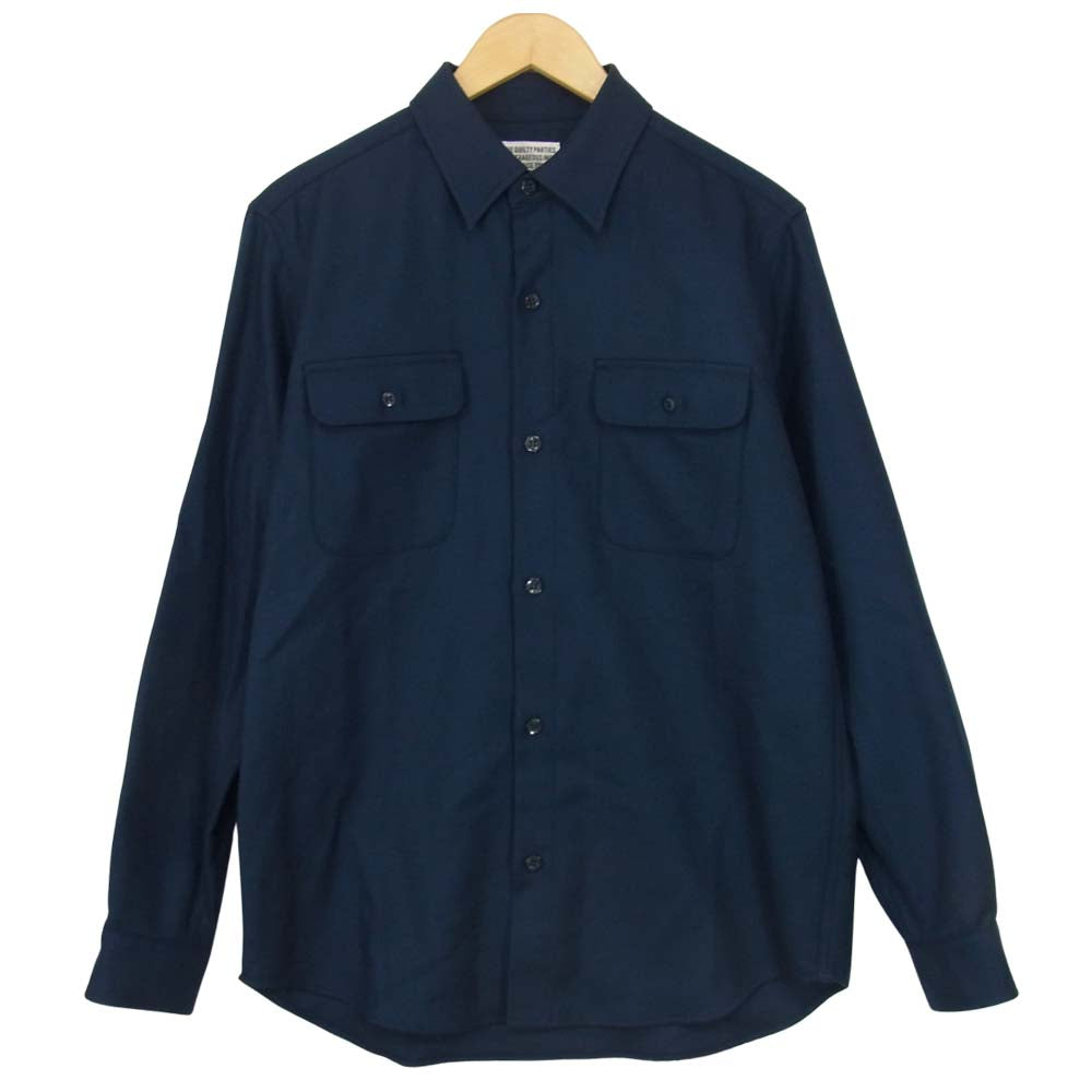WACKO MARIA ワコマリア ウールシャツ ネイビー系 L【中古】