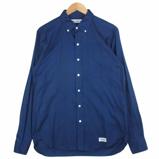 WACKO MARIA ワコマリア TESSITURA MONTI 長袖 シャツ コットン 日本製 ネイビー系 L【中古】
