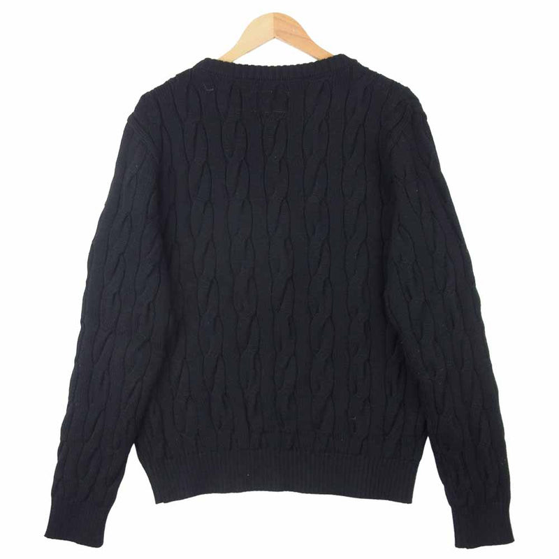 WACKO MARIA ワコマリア 15fw-wmk-cb01 クルーネック ケーブル セーター ニット ブラック系 L【中古】