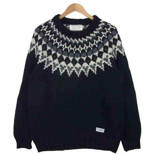 WACKO MARIA ワコマリア 16fw-wmk-kn12 NORDIC SWEATER ノルディック セーター ニット ブラック系 L【中古】