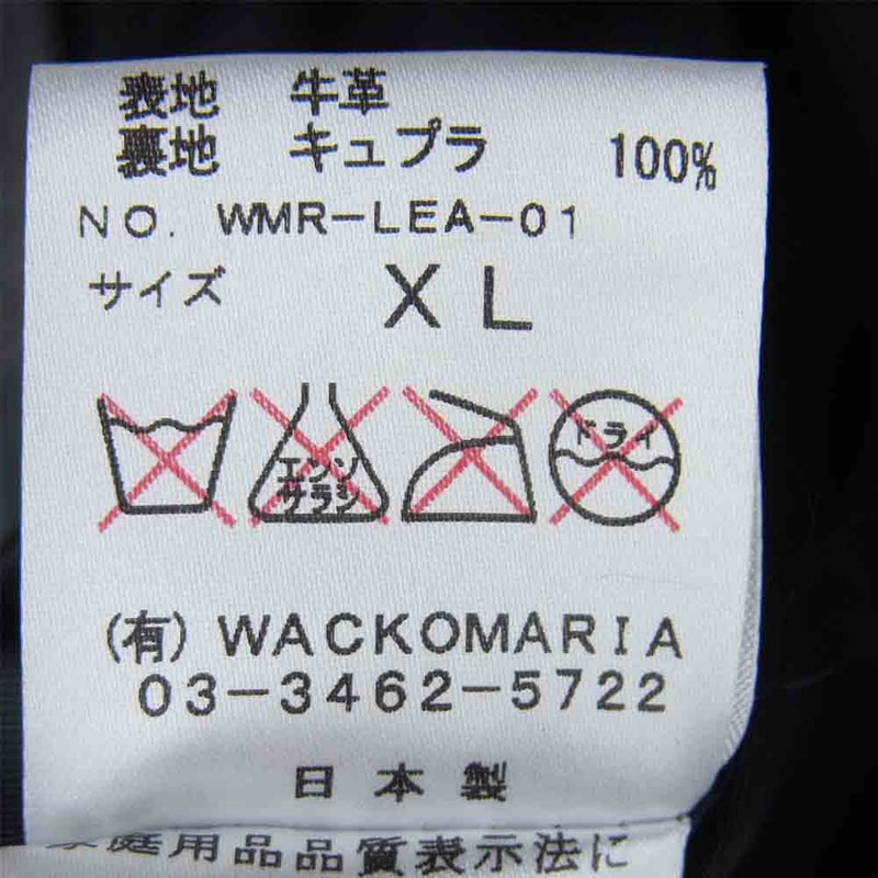 WACKO MARIA ワコマリア wmr-lea-01 ステアハイド シングル レザー ジャケット ブラック系 XL【中古】