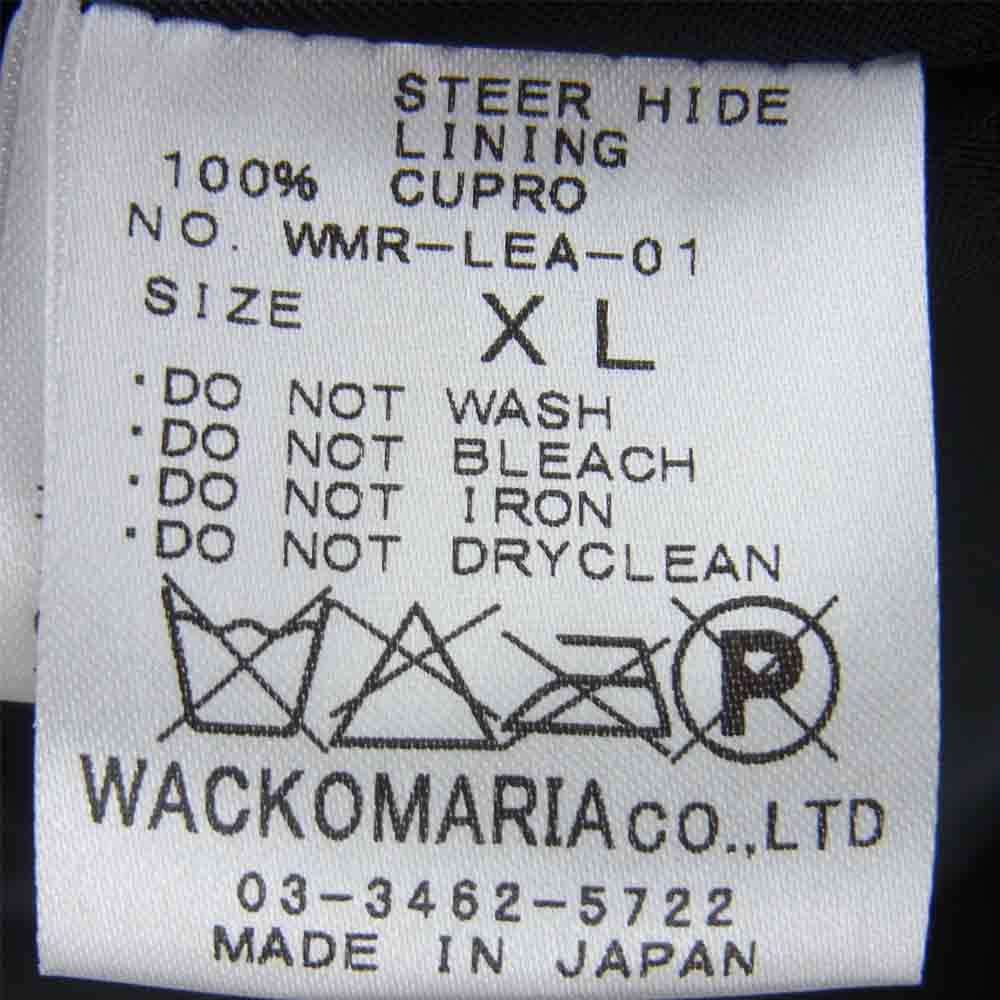 WACKO MARIA ワコマリア wmr-lea-01 ステアハイド シングル レザー ジャケット ブラック系 XL【中古】
