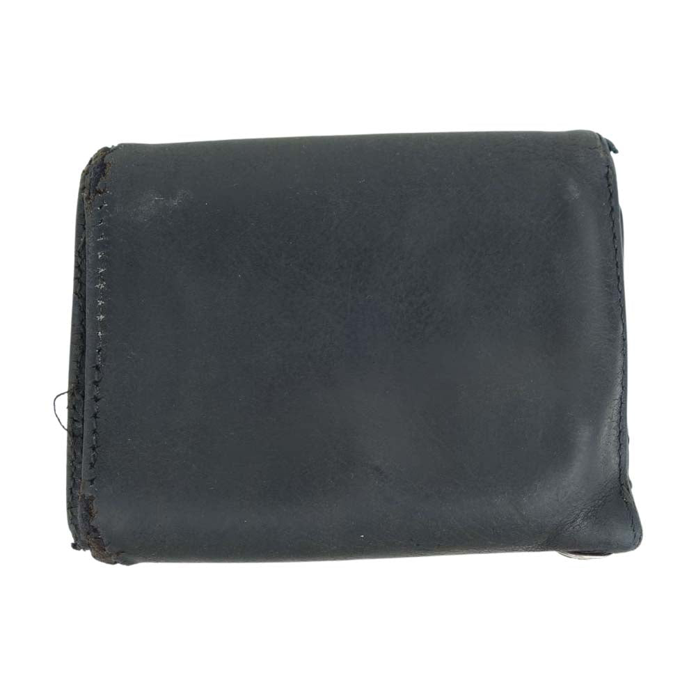 CHROME HEARTS クロムハーツ（原本無） フローラル ボタン 3 フォールド ウォレット 財布 ブラック系【中古】