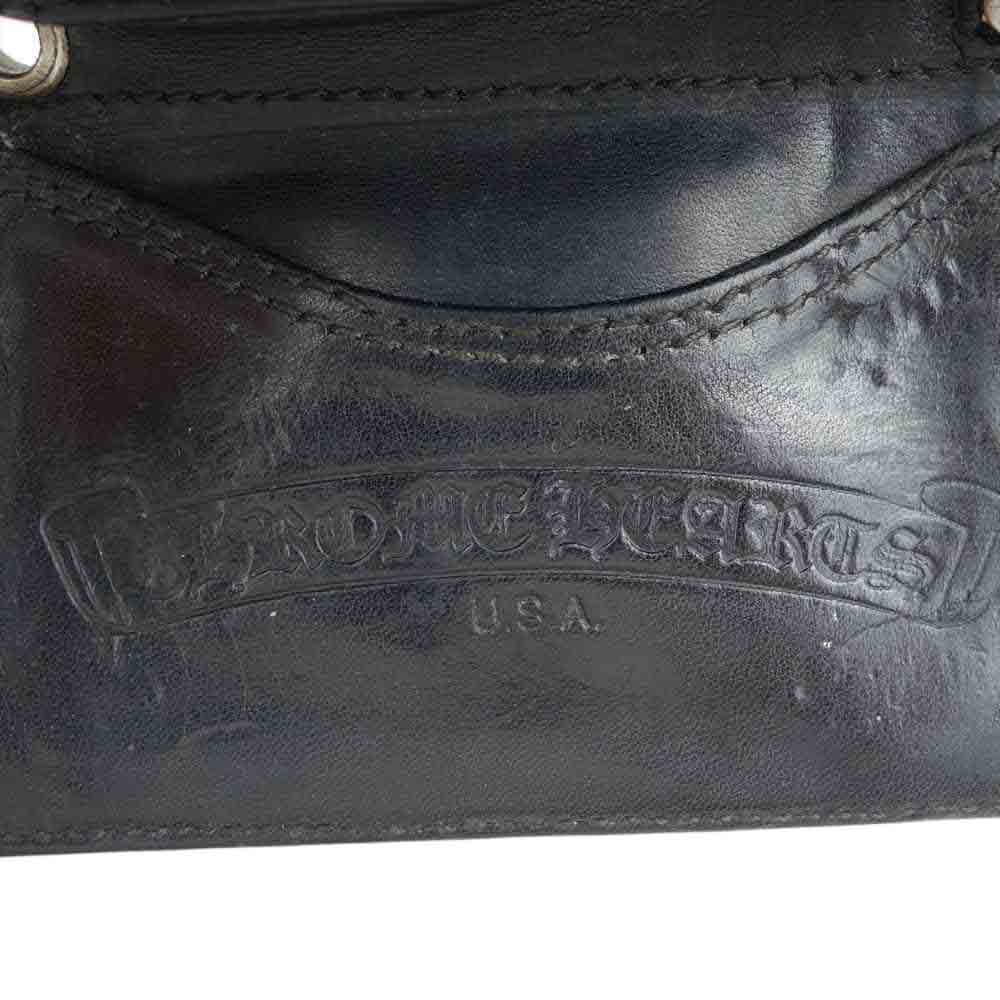 CHROME HEARTS クロムハーツ（原本無） フローラル ボタン 3 フォールド ウォレット 財布 ブラック系【中古】