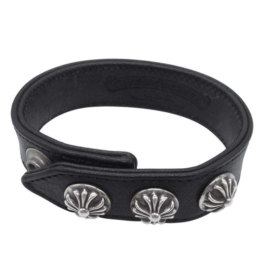 CHROME HEARTS クロムハーツ（原本有） 3BTN 2SNP CRS クロスボール スナップボタン ブレスレット ブラック系【中古】
