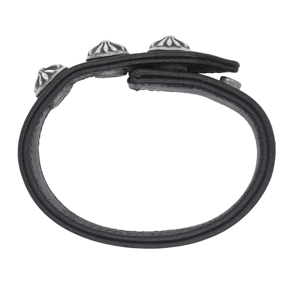 CHROME HEARTS クロムハーツ（原本有） 3BTN 2SNP CRS クロスボール スナップボタン ブレスレット ブラック系【中古】